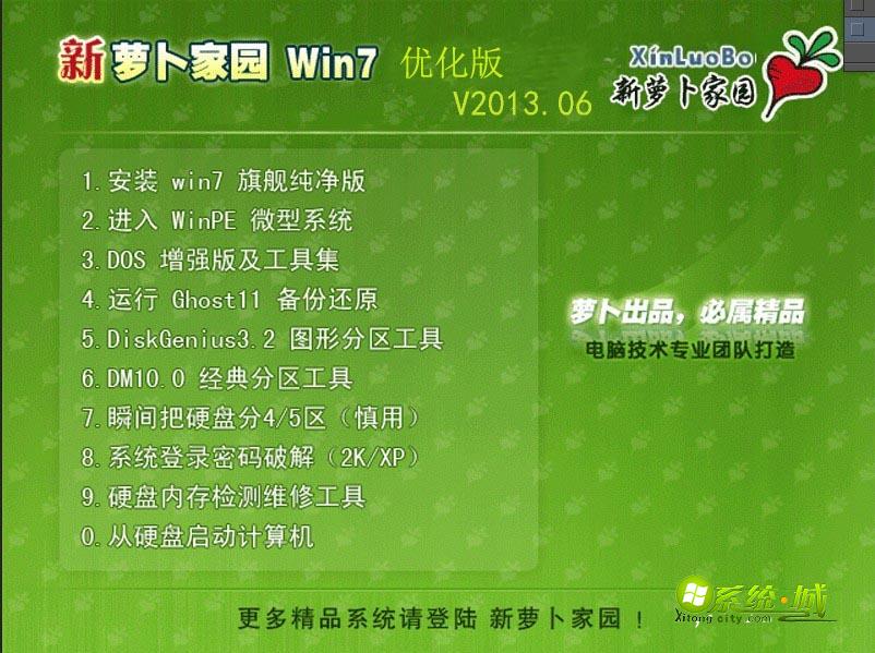 GHOST_WIN7_SP1_32位_新萝卜家园优化版V2013.06安装界面