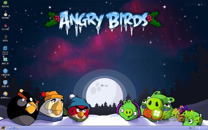 愤怒的小鸟XP主题壁纸