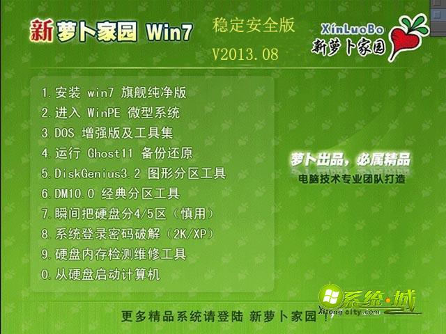 GHOST_WIN7_SP1_32位_萝卜家园稳定安全版V2013.08安装部署图