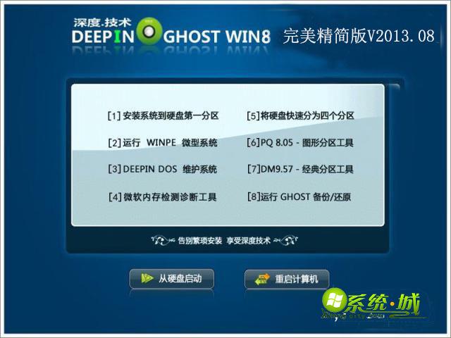 GHOST_WIN8_深度技术完美精简版V2013.08安装部署图