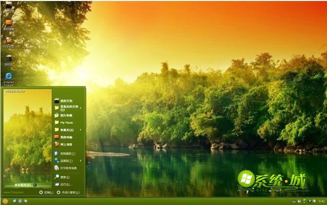 湖边的夕阳xp电脑主题