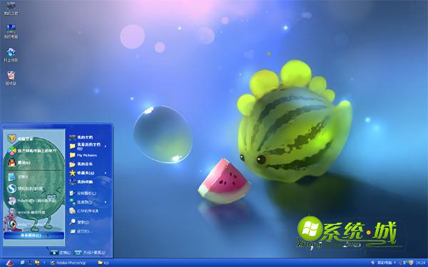 绿色西瓜鱼xp系统主题