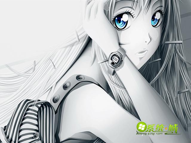 唯美动漫女孩win7主题壁纸