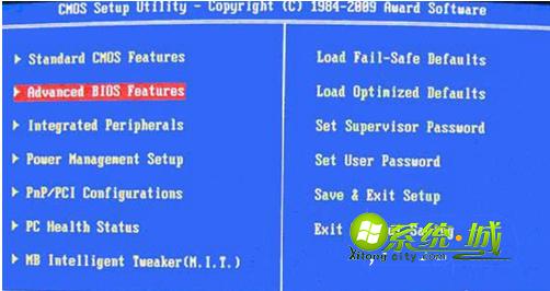 选择高级BIOS设置：Advanced BIOS Feature