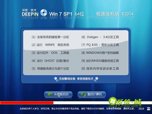 GHOST_WIN7_SP1_64位_深度技术极速装机版部署图