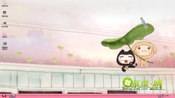 小左小右青春飞扬卡通win7系统电脑主题