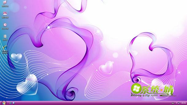 炫彩飘动的心形音符win7系统电脑主题下载