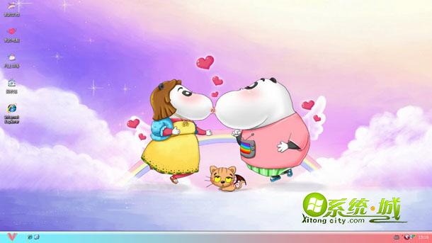 酷巴熊可爱卡通xp系统电脑主题下载