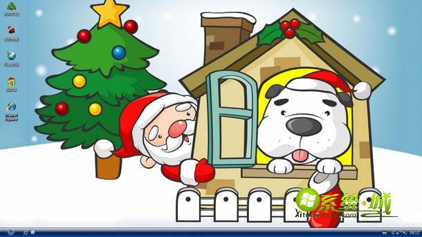 调皮的圣诞狗狗xp系统桌面主题下载