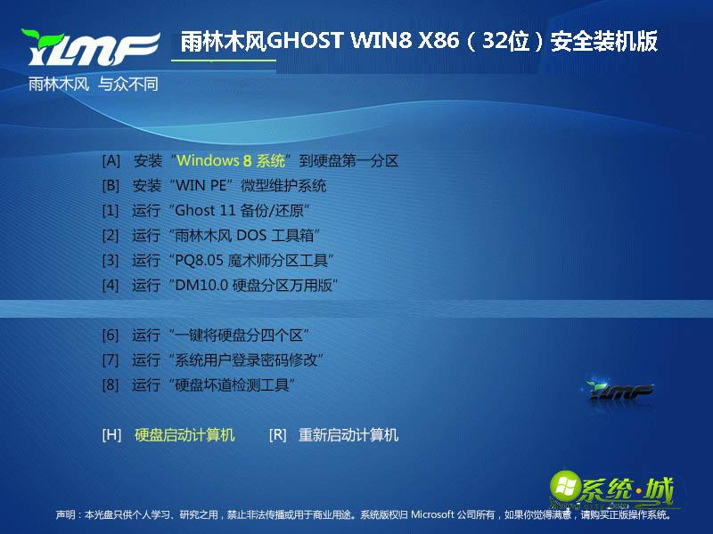 雨林木风GHOST WIN8 X86（32位）安全装机版