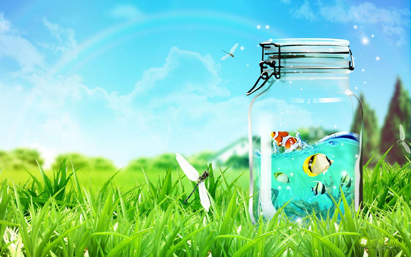 瓶中鱼儿xp系统主题